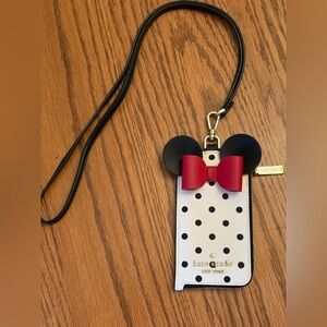 KATE SPADE x DISNEY Minnie Mouse Card Holder Lanyard - Brand New!